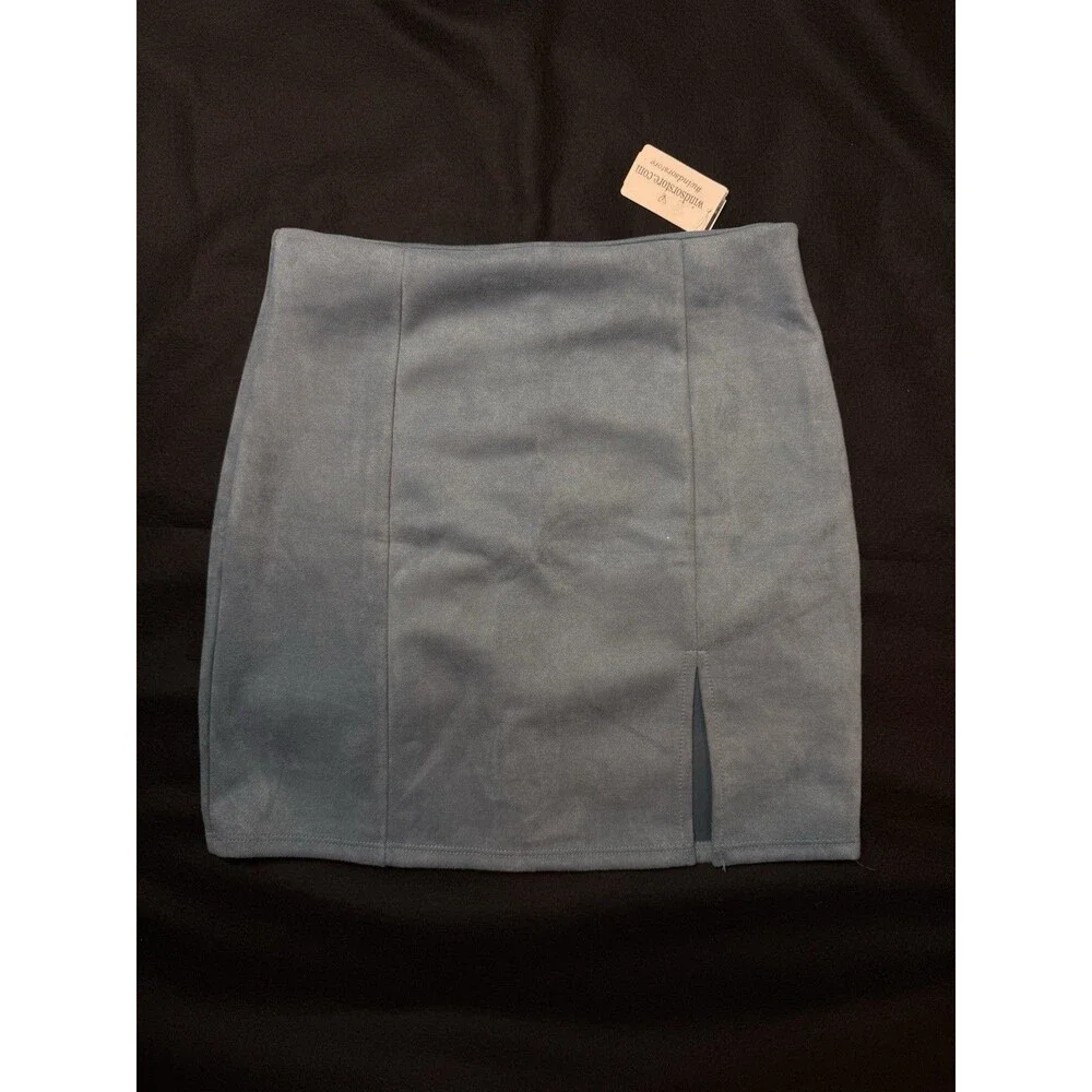 Lot of 3 New With Tags Windsor Womens Large Mini Skirt Business Plaid Faux Suede